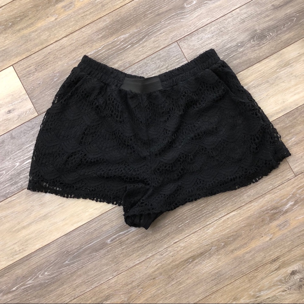 Black lace shorts